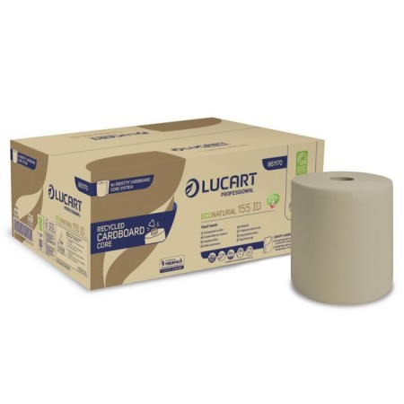Lucart EcoNatural 155 ID Handtuchrolle Cardboard Core System 6 Rollen