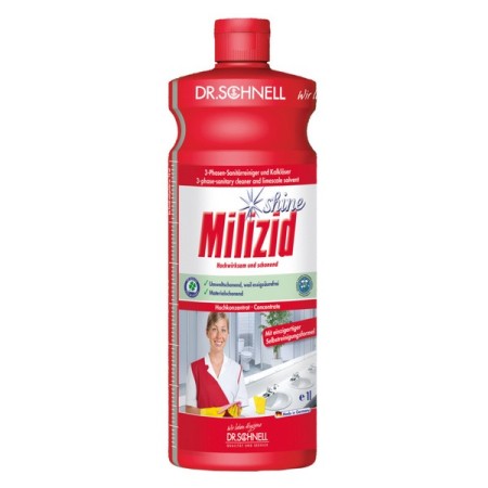 MILIZID SHINE Sanitärreiniger und Kalklöser mit spezieller Öl-, Kalklösekraft 12 Stück