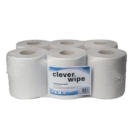 Papierwischtücher Midi Clever Wipe 6 Rollen