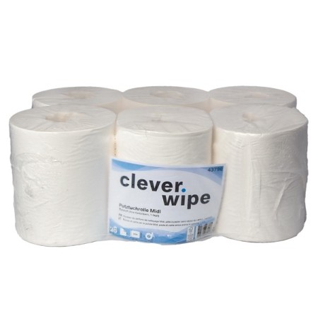 Papierwischtücher Midi Clever Wipe 6 Rollen