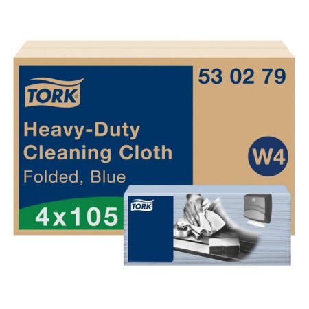 Tork Premium extra starke Reinigungstücher 530 – Einzeltücher Top Pack – W4 System 420 Blatt (4 x 105)