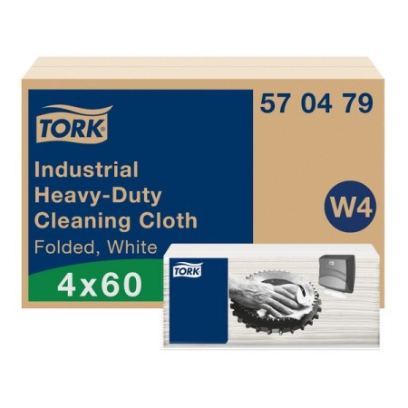Tork Premium extra starke Industrie-Reinigungstücher 570 – Einzeltücher Top Pack – W4 System 240 Blatt (4 x 60)