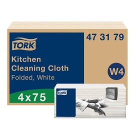 Tork Premium Küchen Reinigungstücher - Einzeltücher Top Pack – W4 System 300 Blatt (4 x 75)