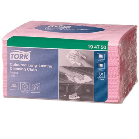 Tork Premium langlebige farbige Reinigungstücher - Einzeltücher  – W8 System 320 Blatt (8 x 40)