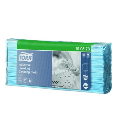 Tork Premium fusselarme Industrie-Reinigungstücher 190 - Einzeltücher Top Pack – W4 System 400 Blatt (5 x 80)