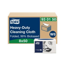 Tork Premium extra starke Reinigungstücher 99% biobasiert - Einzeltücher – W8 System 400 Stück (8 x 50)
