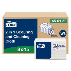 Tork Premium 2-in-1 Scheuer- und Reinigungstuch - Einzeltücher W8-System 360 Stück (8 x 45)