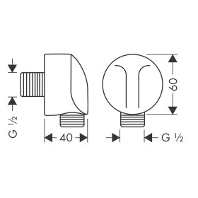 Connettore del tubo hansgrohe Fixfit E senza dispositivo di ritegno