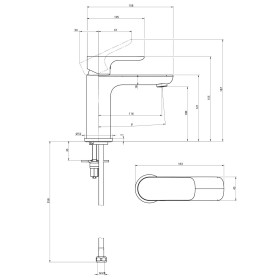 Robinet de lavabo monocommande Villeroy & Boch O.novo sans bonde