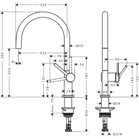 hansgrohe Talis M54 Einhebel-Küchenmischer 220, 1jet
