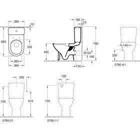 Villeroy & Boch O.Novo WC sur pied à chasse d'eau pour combinaison, sans bride