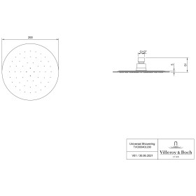 Doccia a pioggia universale Villeroy & Boch Ø 20 cm