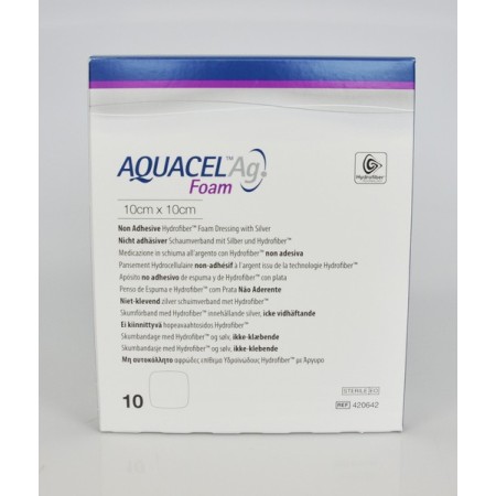 Aquacel Ag Foam nicht adhäsiv 10 Stück