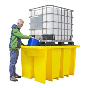 IBC-Auffangpalette inkl. Abfüllbereich & Gitterrost 1125L Wanne