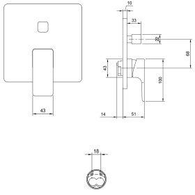 Robinet encastré monocommande Villeroy & Boch Subway 3.0 avec inverseur