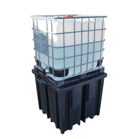 Recycling-IBC-Auffangpalette Gitterrost 1150L Wanne für Vierwegestapler