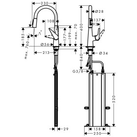 hansgrohe Talis M51 Einhebel-Küchenmischer 200, Ausziehbrause, 2jet, sBox