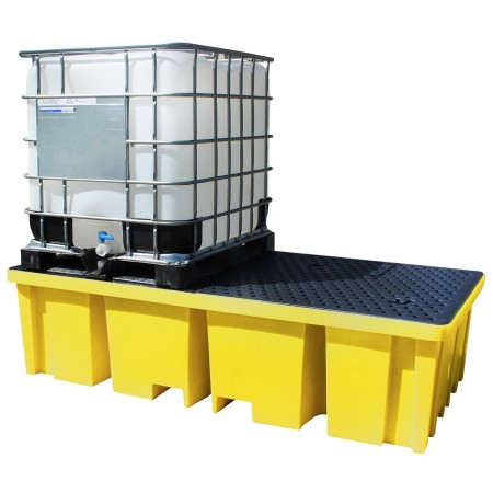 Doppel-IBC-Auffangpalette inkl. Gitterrost 1140L Wanne