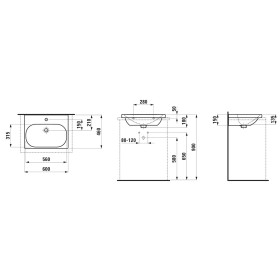 VASQUE À POSER LAUFEN LUA 60 x 46 cm 1 trou de robinet, sans trop-plein