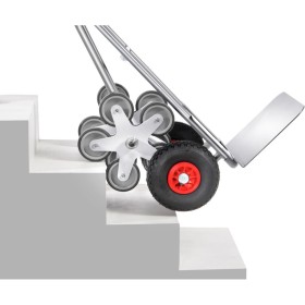 Fetra Alu-Treppenkarre, Tragkraft 200 kg, fünfarmige Rad-Sterne, breite Schaufel