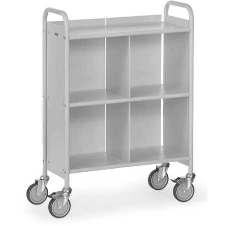 Fetra Bürowagen mit 3 Böden, 1 Trenn- und 1 Rückwand, Ladefläche 720 x 350 mm, grau
