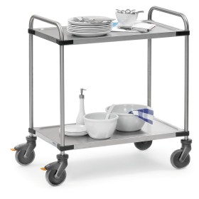 Fetra Edelstahlwagen mit 2 Böden