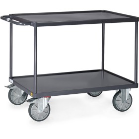 Fetra ESD-Tischwagen mit 2 Böden, Stahlblech-Wannen