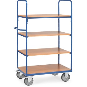 Fetra Etagenwagen mit 4 Böden, Höhe 1800 mm, blau