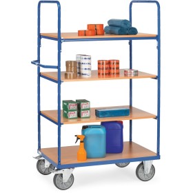 Fetra Etagenwagen mit 4 Böden, Höhe 1800 mm, blau