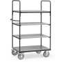 Fetra Etagenwagen mit 4 Böden, Höhe 1800 mm, Grey Edition