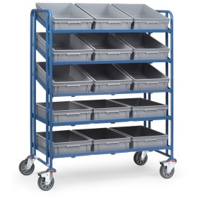Fetra Eurokasten-Wagen mit 15 gleichen Kästen, Ladefläche 1240 x 610 mm