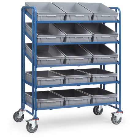 Fetra Eurokasten-Wagen mit 15 gleichen Kästen, Ladefläche 1240 x 610 mm