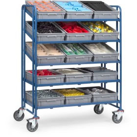 Carrello a caselle Euro Fetra con 15 caselle identiche, superficie di carico 1240 x 610 mm