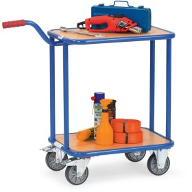 Fetra Griffroller mit 4 Rädern, 2 Holzplattformen, blau