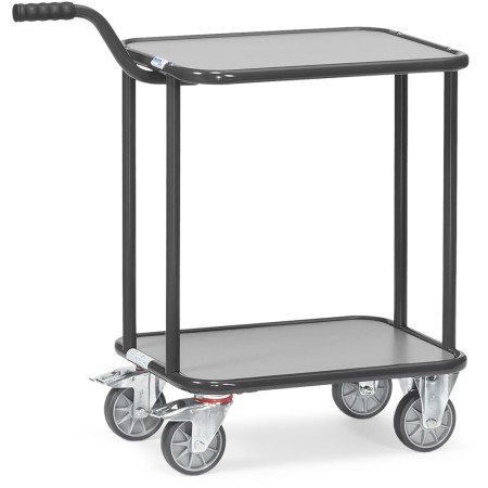 Fetra Griffroller mit 4 Rädern, 2 Holzplattformen, Grey Edition