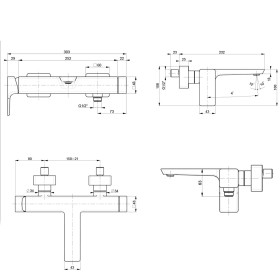 Robinet de baignoire monocommande Villeroy & Boch Subway 3.0
