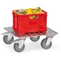 Fetra Kistenroller mit Aluminium-Quintettblech-Plattform, 500x500mm, 250kg