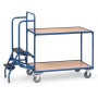 Fetra Kommissionierwagen mit Trittstufen, 2 Ladeflächen, 1000 x 600 mm