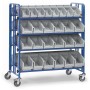Fetra Montagewagen mit Kästen, zweiseitige Ausführung, Ladefläche 1280 x 2x 315 mm