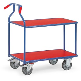 Fetra Optiliner Tischwagen, rot, Ladefläche 900 x 600 mm
