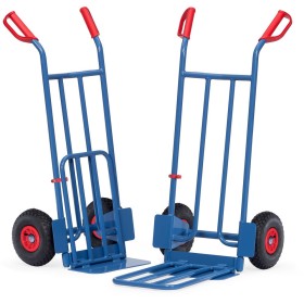 Fetra Paketkarre, Tragkraft 250 kg, Höhe 1150 mm, mit Stahlblech- und Klappschaufel