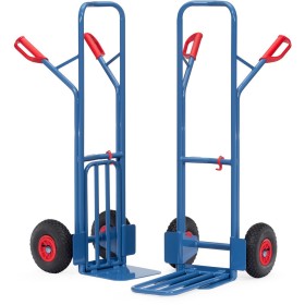 Fetra Paketkarre, Tragkraft 300 kg, Höhe 1300 mm, mit Stahlblech- und Klappschaufel