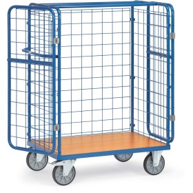 Chariot de manutention Fetra avec grille en fil et portes doubles, 1500mm