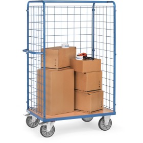 Chariot de manutention Fetra avec parois grillagées, 1800 mm