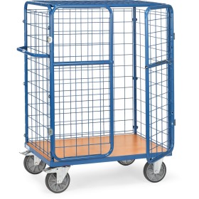Fetra Paketwagen mit Drahtgitterwänden, Doppelflügeltüren + Dach, Höhe 1550 mm