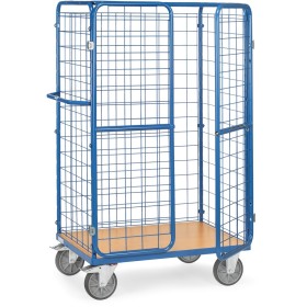 Fetra Paketwagen mit Drahtgitterwänden, Doppelflügeltüren + Dach, Höhe 1800 mm