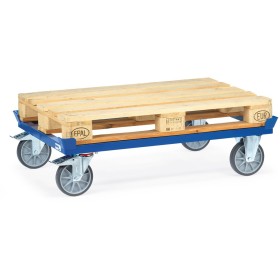 Carrello per pallet Fetra, 750 kg, 1200 x 800 mm, pneumatici in TPE, blu