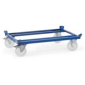 Fetra Paletten-Fahrgestell, Tragkraft 1050 kg, Polyamidräder, für Gitterboxen und Flachpaletten
