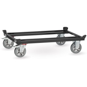 Fetra Paletten-Fahrgestell, Tragkraft 1200 kg, 1210 x 810 mm Elastic-Vollgummiräder, Grey Edition