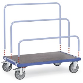 Fetra Plattenwagen für Einsteckbügel, Ladefläche 1200 x 800 mm, 750 kg